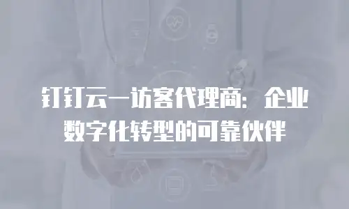 钉钉云一访客代理商：企业数字化转型的可靠伙伴
