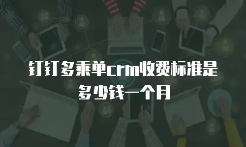 钉钉多乘单crm收费标准是多少钱一个月
