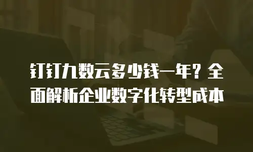 钉钉九数云多少钱一年？全面解析企业数字化转型成本