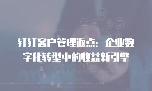 钉钉客户管理返点：企业数字化转型中的收益新引擎