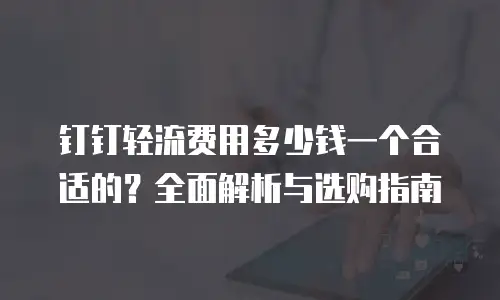 钉钉轻流费用多少钱一个合适的？全面解析与选购指南