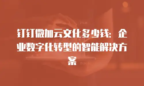 钉钉微加云文化多少钱：企业数字化转型的智能解决方案