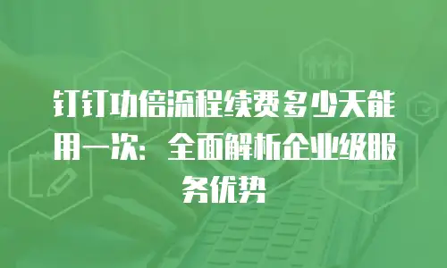 钉钉功倍流程续费多少天能用一次：全面解析企业级服务优势