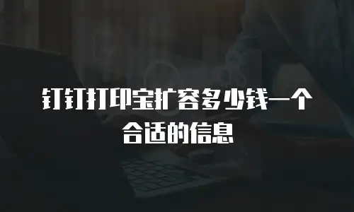 钉钉打印宝扩容多少钱一个合适的信息