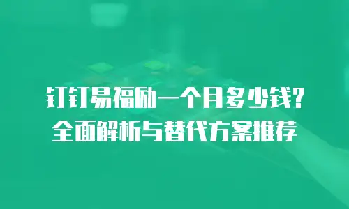 钉钉易福励一个月多少钱？全面解析与替代方案推荐