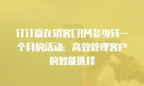 钉钉赢在销客CRM多少钱一个月的活动：高效管理客户的智能选择