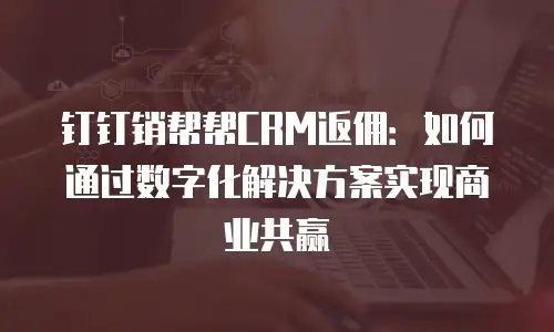 钉钉销帮帮CRM返佣：如何通过数字化解决方案实现商业共赢