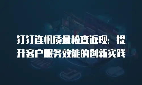 钉钉连帆质量检查返现：提升客户服务效能的创新实践