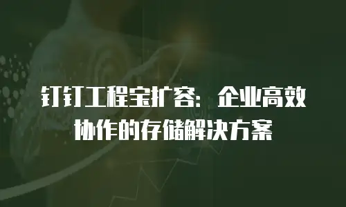 钉钉工程宝扩容：企业高效协作的存储解决方案