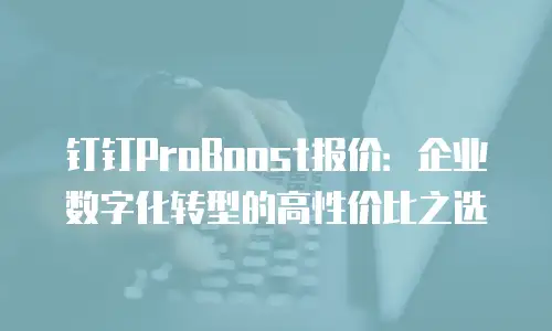 钉钉ProBoost报价：企业数字化转型的高性价比之选