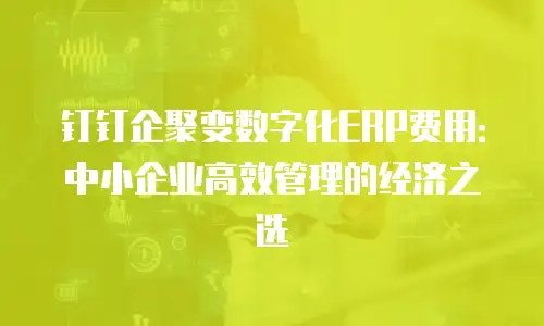 钉钉企聚变数字化ERP费用：中小企业高效管理的经济之选