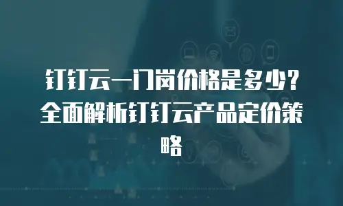 钉钉云一门岗价格是多少？全面解析钉钉云产品定价策略