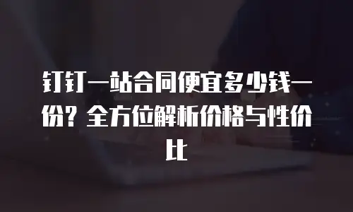 钉钉一站合同便宜多少钱一份？全方位解析价格与性价比