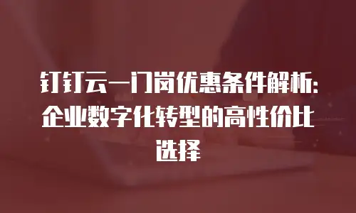 钉钉云一门岗优惠条件解析：企业数字化转型的高性价比选择