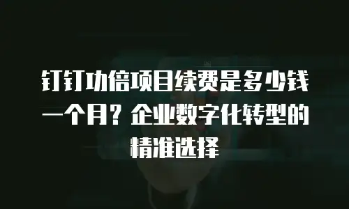 钉钉功倍项目续费是多少钱一个月？企业数字化转型的精准选择