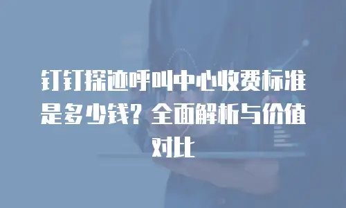 钉钉探迹呼叫中心收费标准是多少钱？全面解析与价值对比
