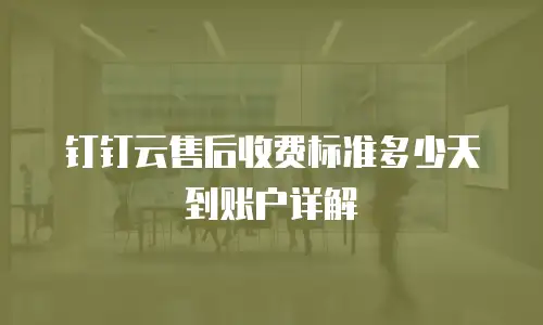 钉钉云售后收费标准多少天到账户详解