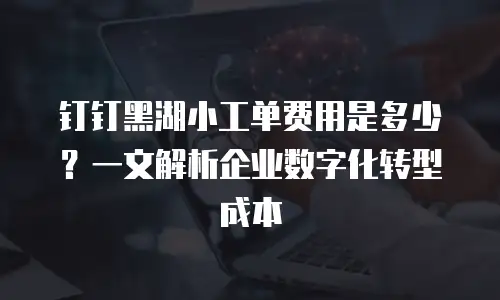 钉钉黑湖小工单费用是多少？一文解析企业数字化转型成本