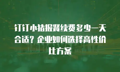 钉钉小猪报餐续费多少一天合适？企业如何选择高性价比方案