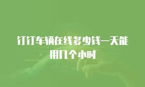 钉钉车辆在线多少钱一天能用几个小时