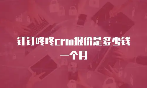 钉钉咚咚crm报价是多少钱一个月