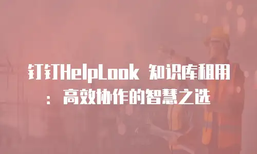 钉钉HelpLook 知识库租用：高效协作的智慧之选
