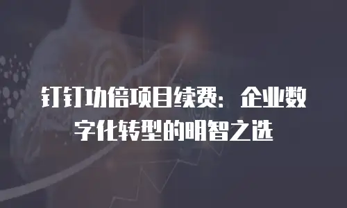 钉钉功倍项目续费：企业数字化转型的明智之选