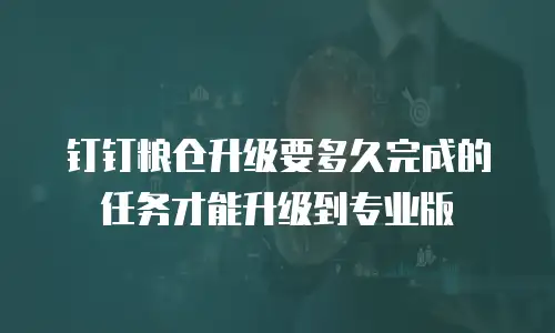 钉钉粮仓升级要多久完成的任务才能升级到专业版