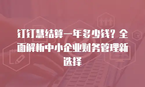 钉钉慧结算一年多少钱？全面解析中小企业财务管理新选择
