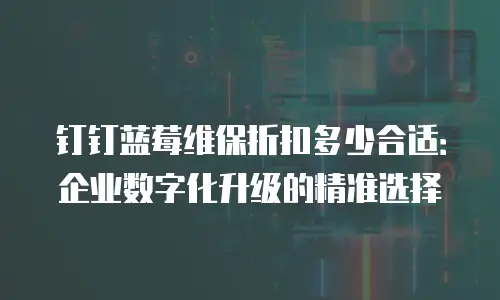 钉钉蓝莓维保折扣多少合适：企业数字化升级的精准选择
