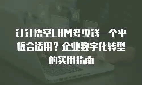 钉钉悟空CRM多少钱一个平板合适用？企业数字化转型的实用指南