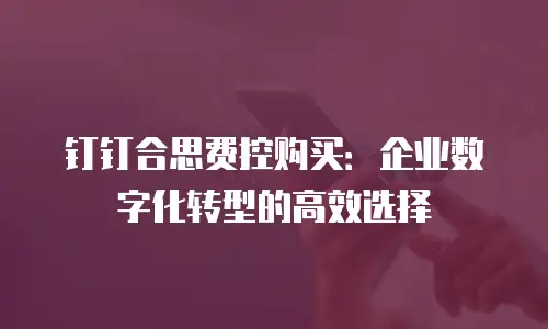 钉钉合思费控购买：企业数字化转型的高效选择