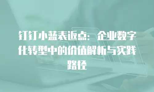 钉钉小蓝表返点：企业数字化转型中的价值解析与实践路径