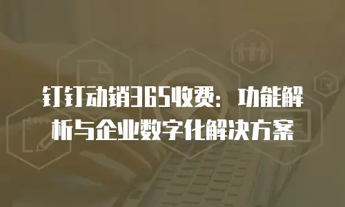 钉钉动销365收费：功能解析与企业数字化解决方案