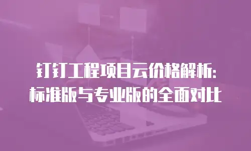 钉钉工程项目云价格解析：标准版与专业版的全面对比