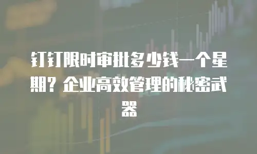 钉钉限时审批多少钱一个星期？企业高效管理的秘密武器