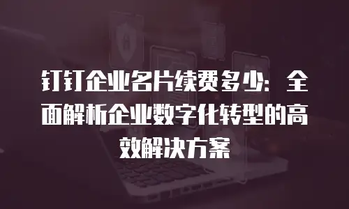 钉钉企业名片续费多少：全面解析企业数字化转型的高效解决方案