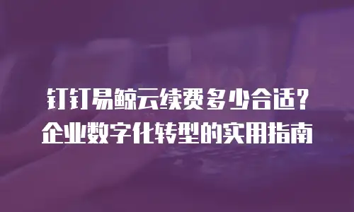 钉钉易鲸云续费多少合适？企业数字化转型的实用指南