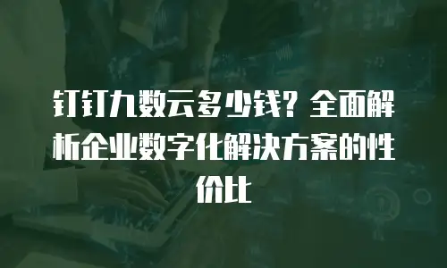 钉钉九数云多少钱？全面解析企业数字化解决方案的性价比