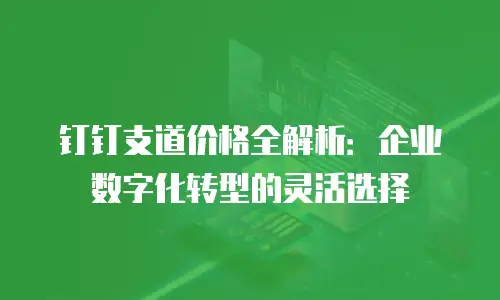 钉钉支道价格全解析：企业数字化转型的灵活选择