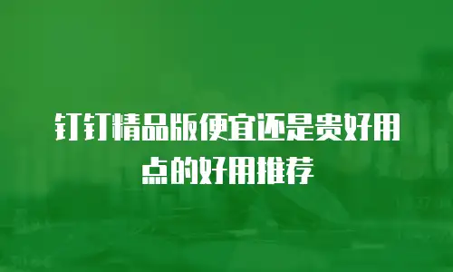 钉钉精品版便宜还是贵好用点的好用推荐
