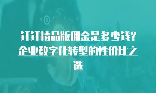 钉钉精品版佣金是多少钱？企业数字化转型的性价比之选