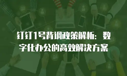 钉钉1号背调政策解析：数字化办公的高效解决方案