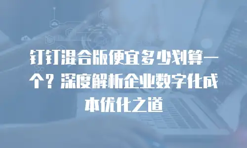 钉钉混合版便宜多少划算一个？深度解析企业数字化成本优化之道