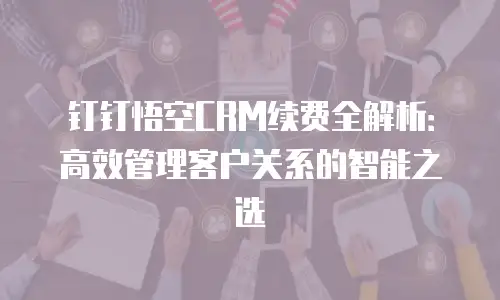 钉钉悟空CRM续费全解析：高效管理客户关系的智能之选