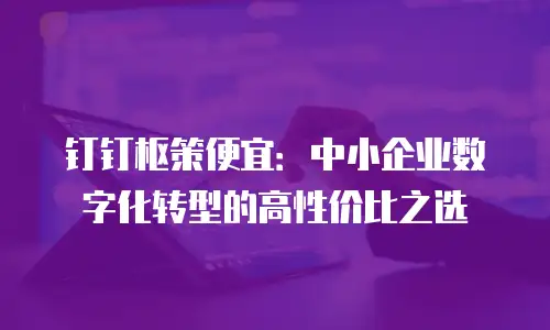 钉钉枢策便宜：中小企业数字化转型的高性价比之选