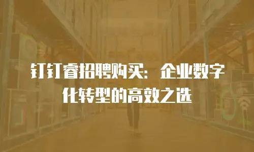 钉钉睿招聘购买：企业数字化转型的高效之选
