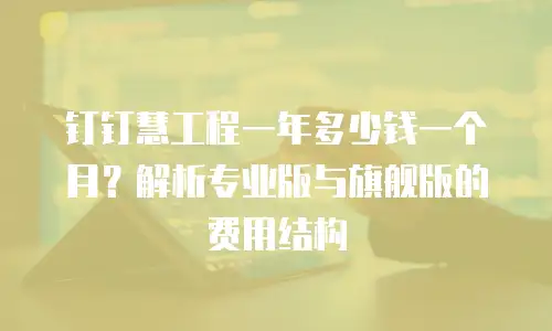 钉钉慧工程一年多少钱一个月？解析专业版与旗舰版的费用结构