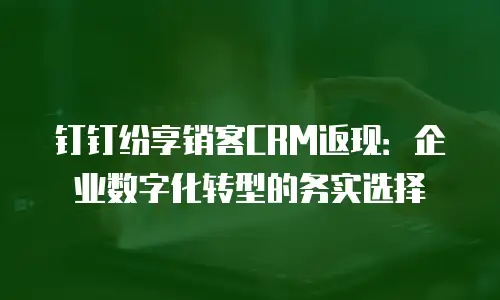 钉钉纷享销客CRM返现：企业数字化转型的务实选择