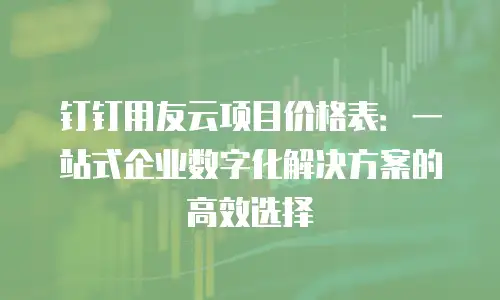 钉钉用友云项目价格表：一站式企业数字化解决方案的高效选择